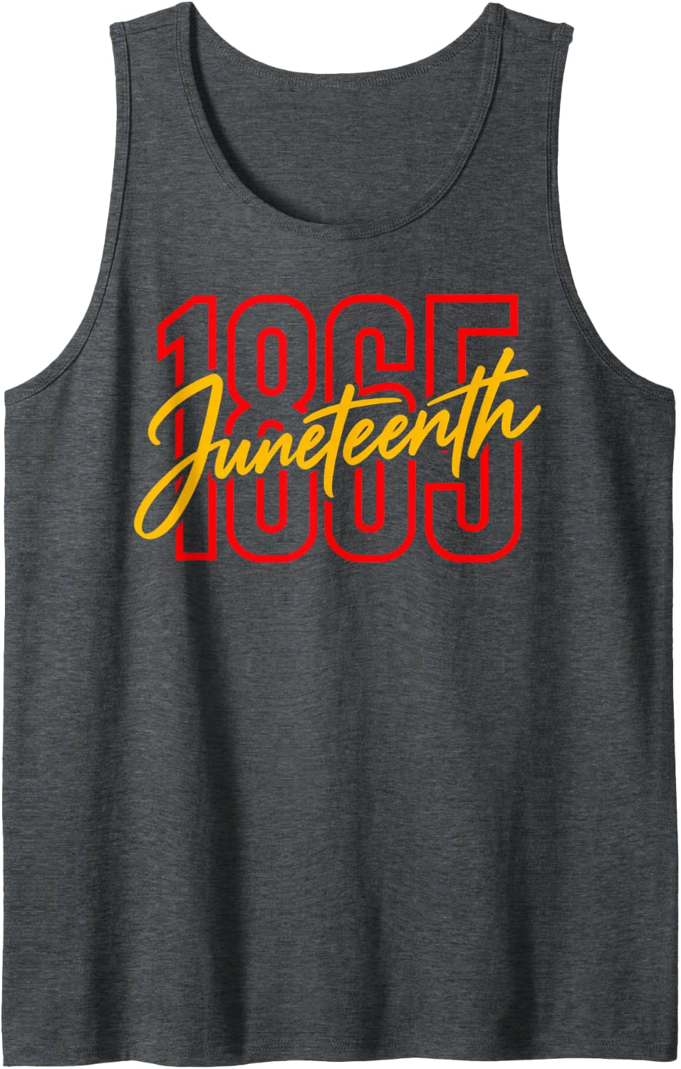 Juneteenth 1865 Freedom Day Varsity Numerals Sleeveless Tank Top - Dark Heather Grey