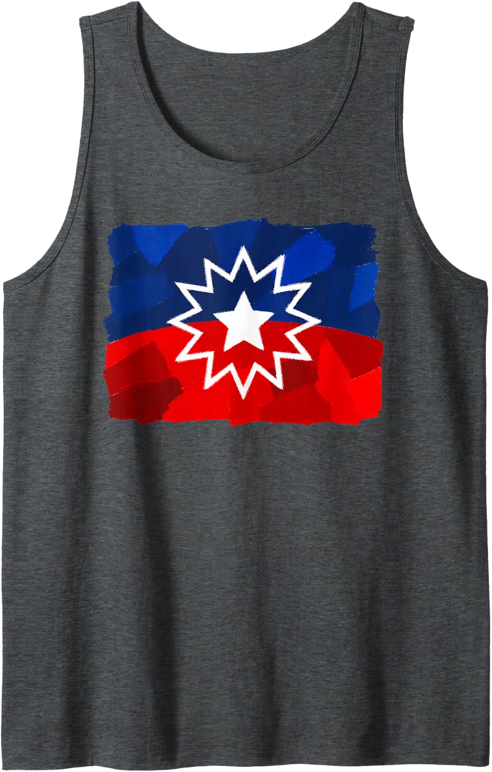 Juneteenth Flag Sleeveless Tank Top - Dark Heather Grey