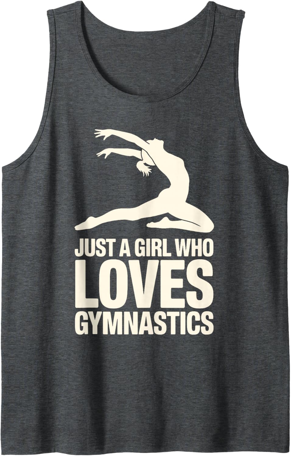 Cool Gymnastics Art for Girls Kids Women Gymnastics Gymnast Sleeveless Tank Top - Dark Heather Grey