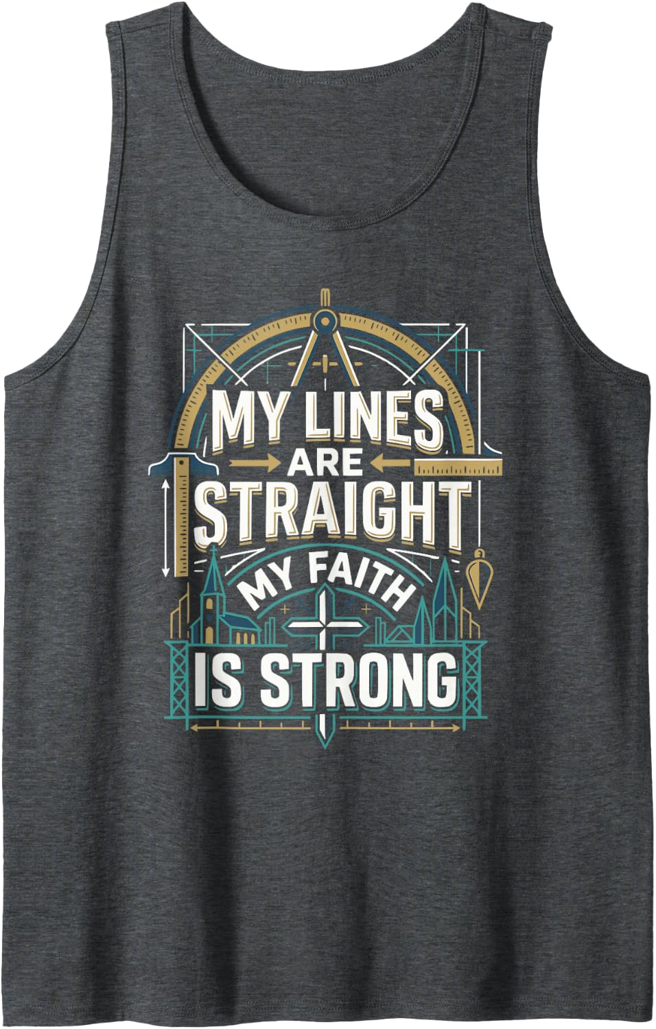 Christian Architect Jesus Christ Building Architecture Tank Top - Dark Heather Grey