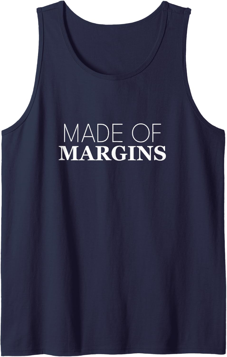 Made of Margins Minimal Phrase Typography Sleeveless Tank Top - Navy Blue