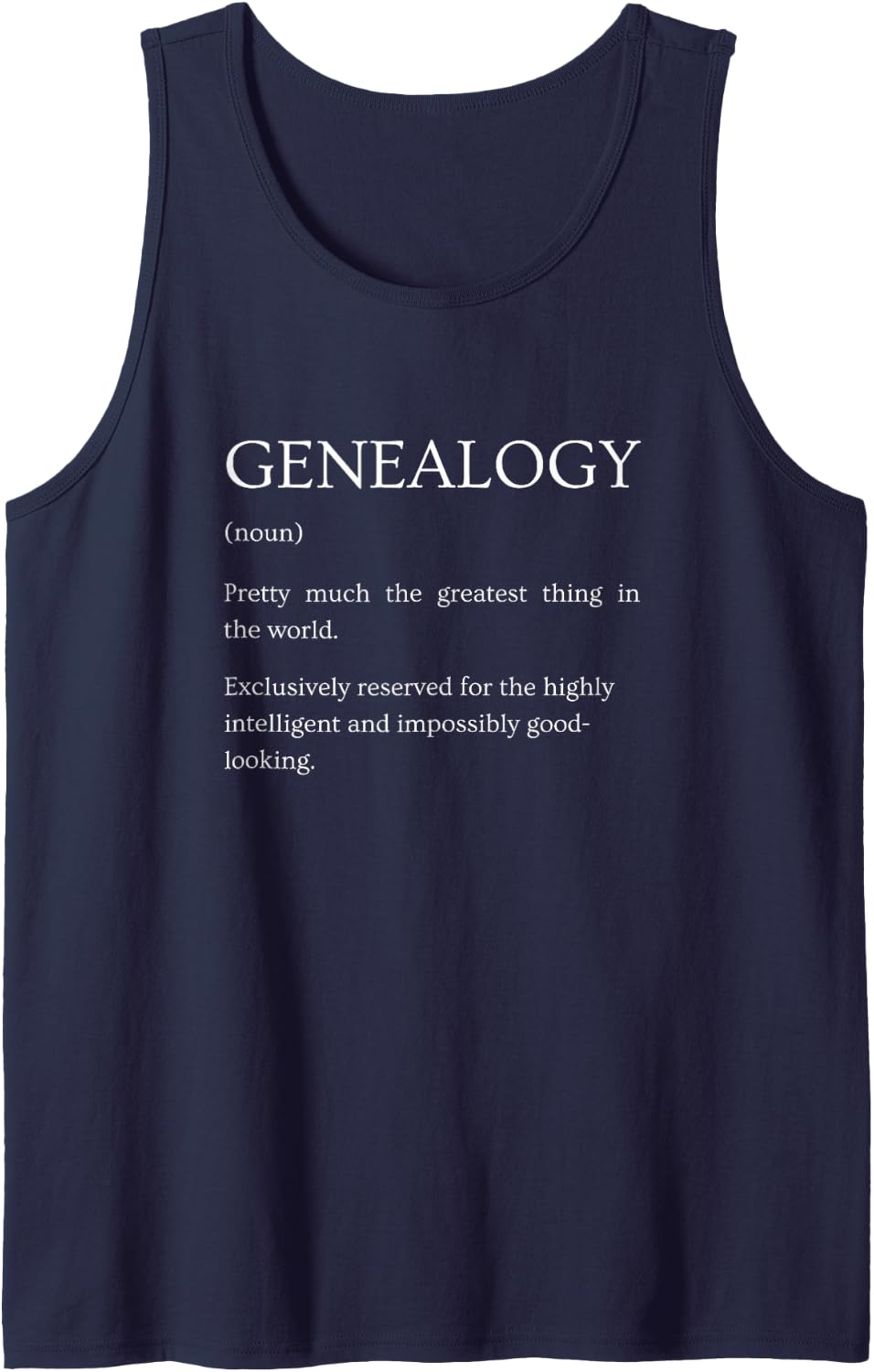Genealogy Definition Funny Sarcastic Dictionary Humor Tank Top - Navy Blue