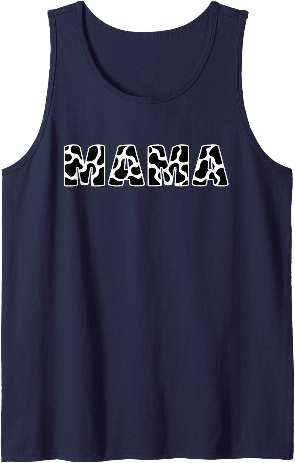 Cute Mama Cow Mom Animal Pattern Cow Lover Women Tank Top - Navy Blue