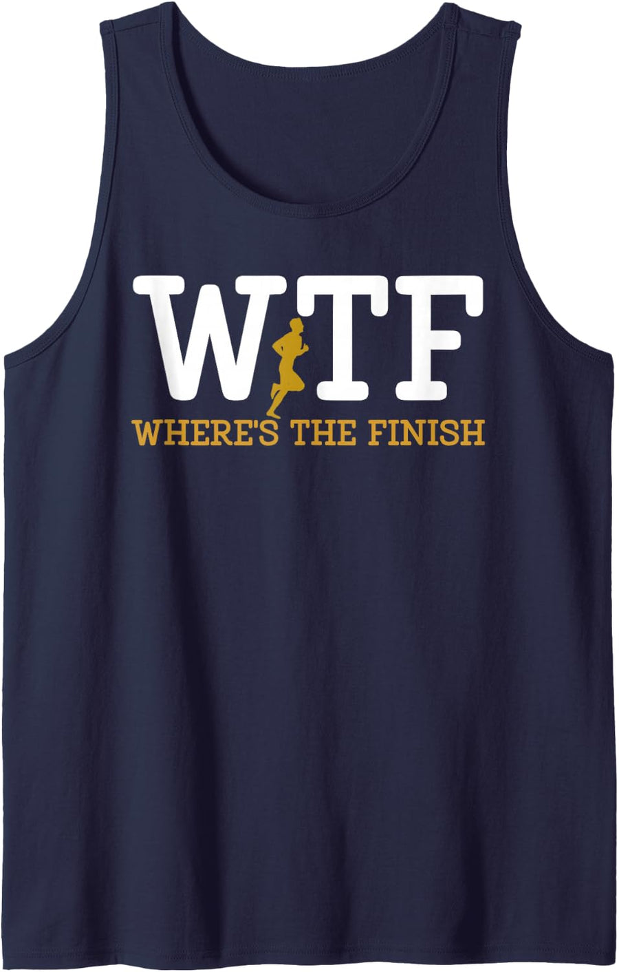 Running WTF Where's The Finish Runner Joke Tank Top - Navy Blue