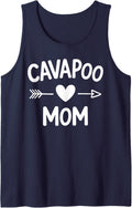 Funny Cavapoo Art for Women Girls Mom Cavoodle Cavapoo Lover Sleeveless Tank Top - Navy Blue