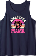 Dachshund Mama Sleeveless Tank Top - Navy Blue