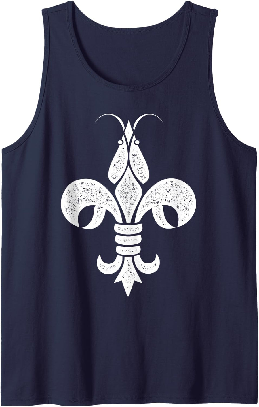 Fleur de lis New Orleans Crawfish Tank Top - Navy Blue