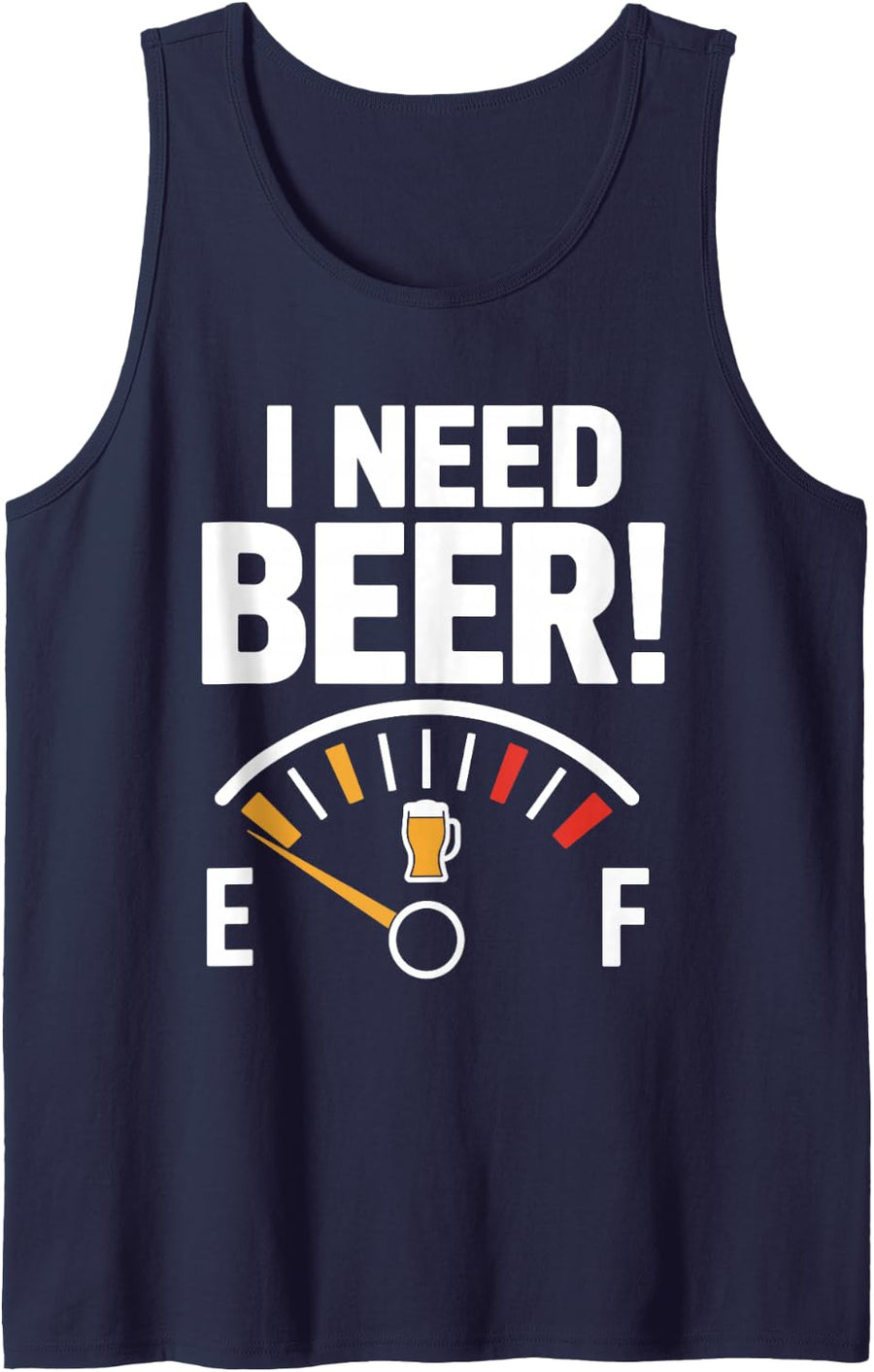 I Need Beer Lover Drinker Craft Tailgate Cookout Cold Beer Sleeveless Tank Top - Navy Blue