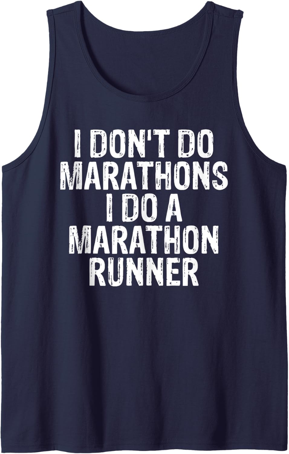I Don't Do Marathons I Do A Marathon Runner Spouse Funny Sleeveless Tank Top - Navy Blue