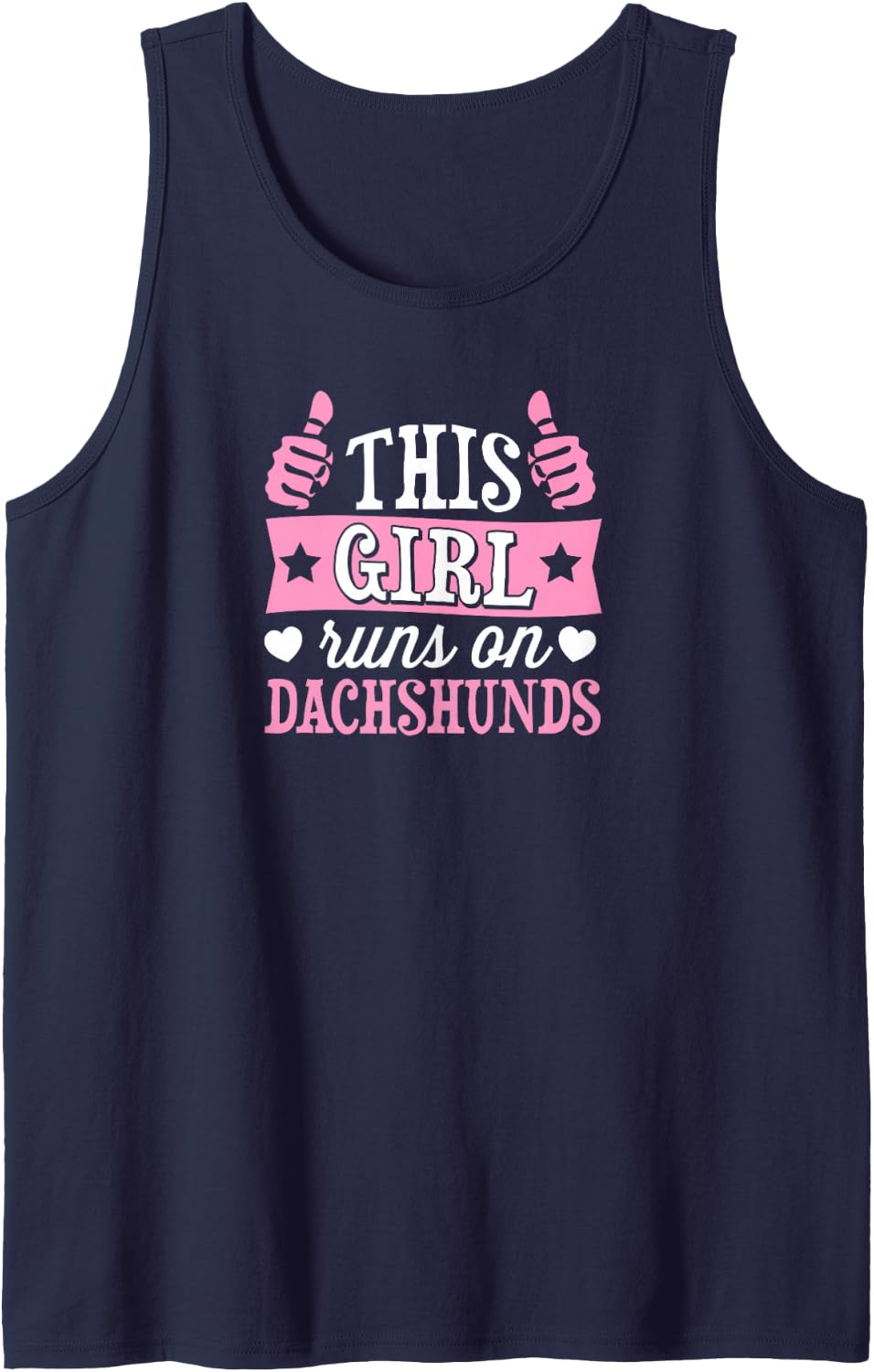 This Girl Runs On Dachshunds Sleeveless Tank Top - Navy Blue