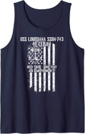 USS Louisiana SSBN-743 Ballistic Missile Submarine Veteran Tank Top - Navy Blue