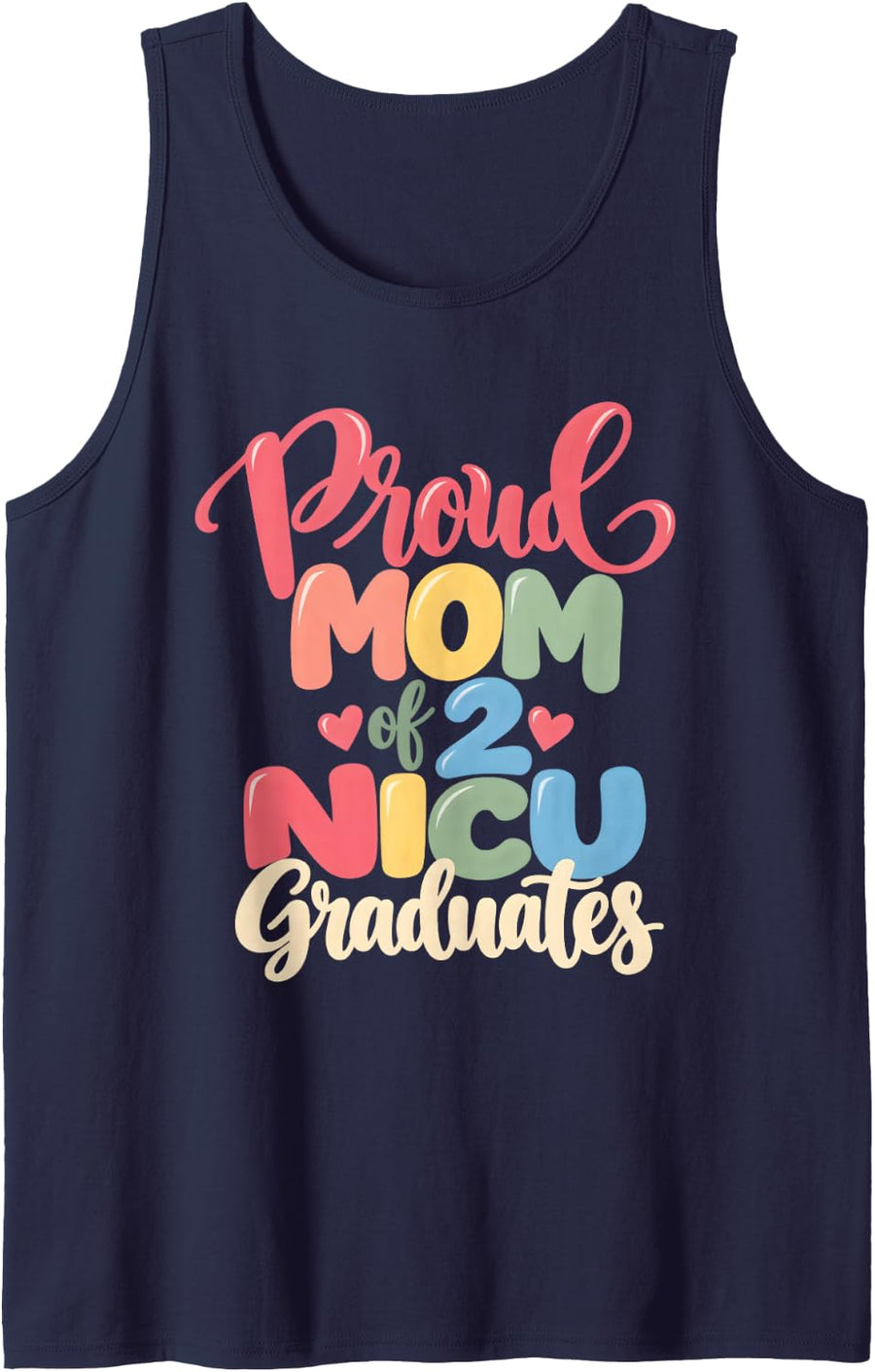 Mother of Twin NICU Graduates Sleeveless Tank Top - Navy Blue