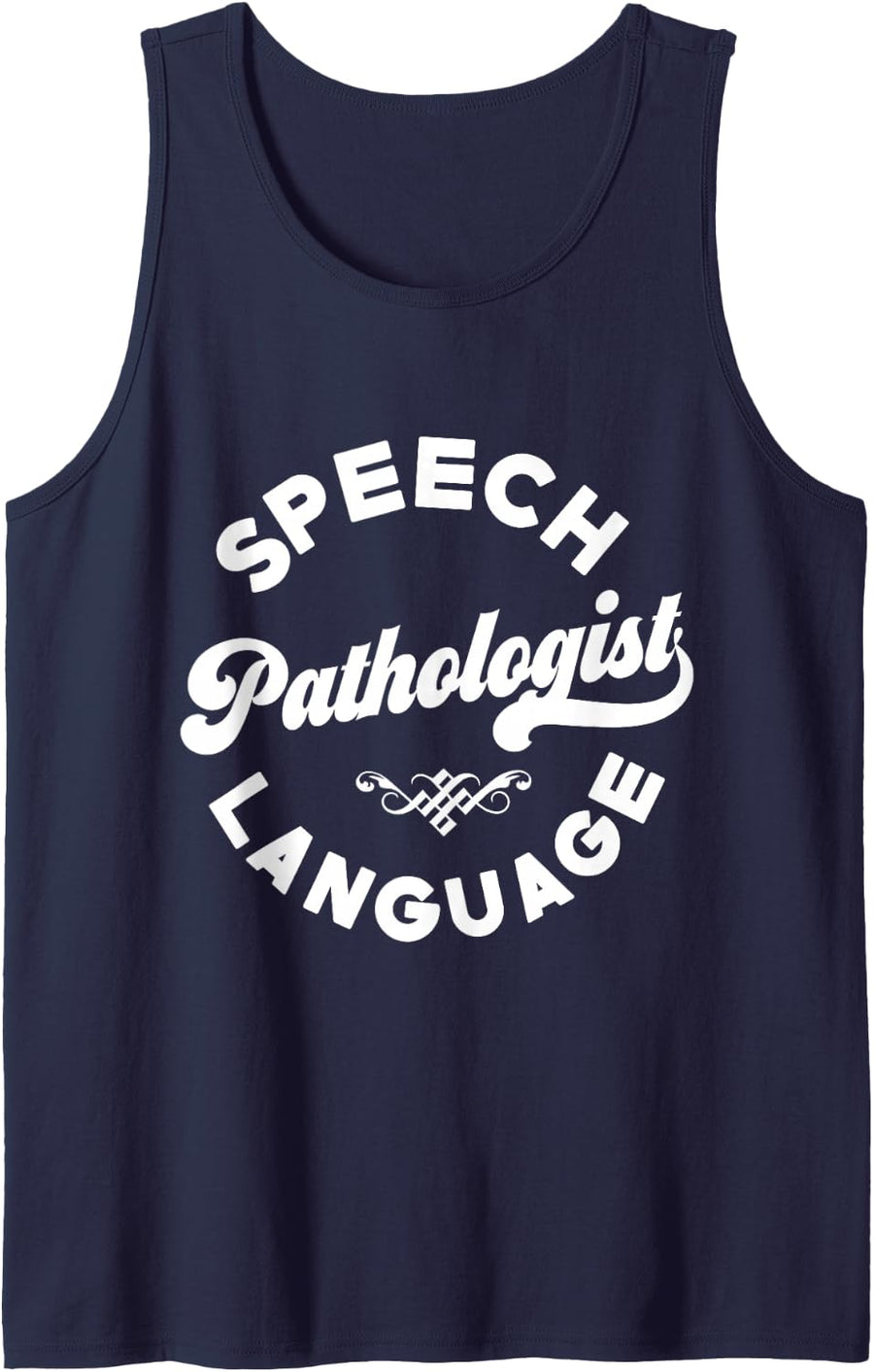 Speech-Language Pathologist SLP Therapy Back to School Sleeveless Tank Top - Navy Blue