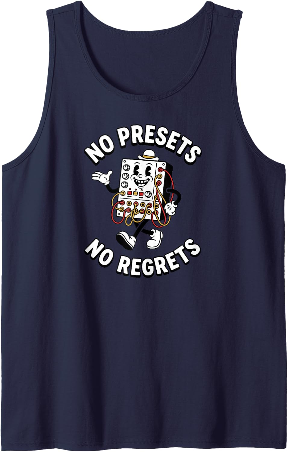 Synthesizer Player No Presets No Regrets Eurorack Synth Tank Top - Navy Blue