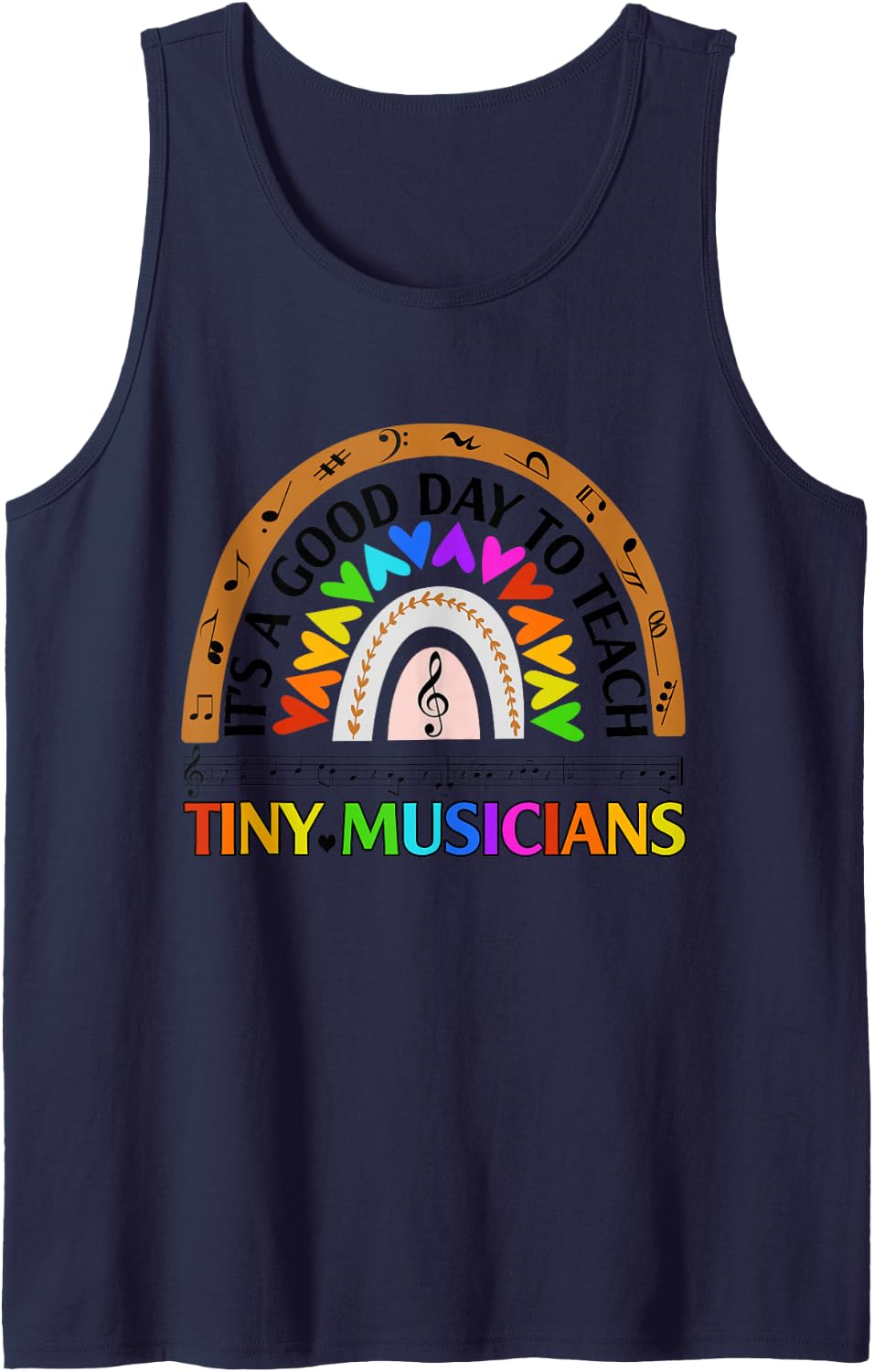 Its A Good Day to Teach Tiny Musicians Music Teacher Tank Top - Navy Blue