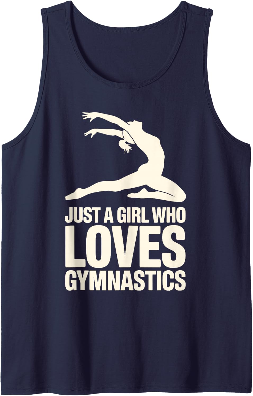 Cool Gymnastics Art for Girls Kids Women Gymnastics Gymnast Sleeveless Tank Top - Navy Blue