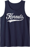 Hornets Vintage Design Men Women Kids Tank Top - Navy Blue