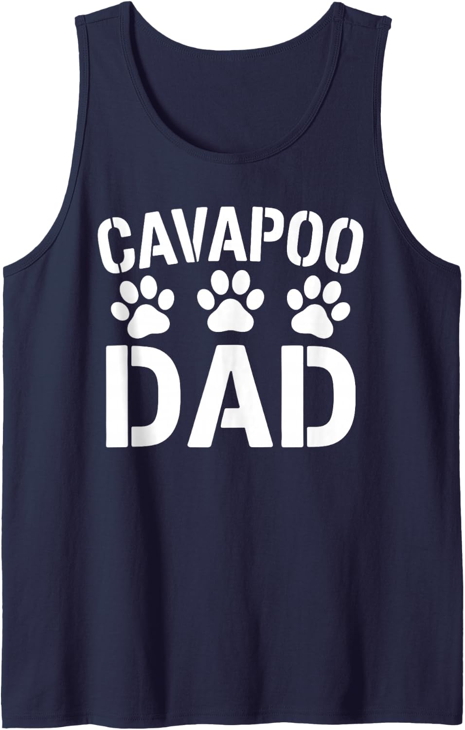 Cavapoo Dad Design for Men Boys Dad Pet Dog Cavapoo Dad Sleeveless Tank Top - Navy Blue
