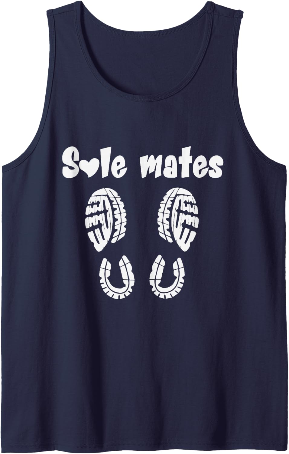Sole Mates Funny Marathon Runner Couples Matching Running Tank Top - Navy Blue