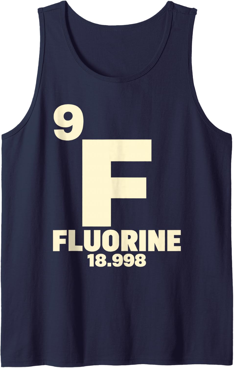 Funny Fluorine Element Science Halloween Costume Sleeveless Tank Top - Navy Blue