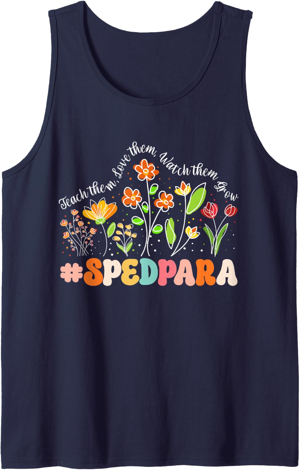 SPED para Appreciation Week Teacher Back to School Sleeveless Tank Top - Navy Blue
