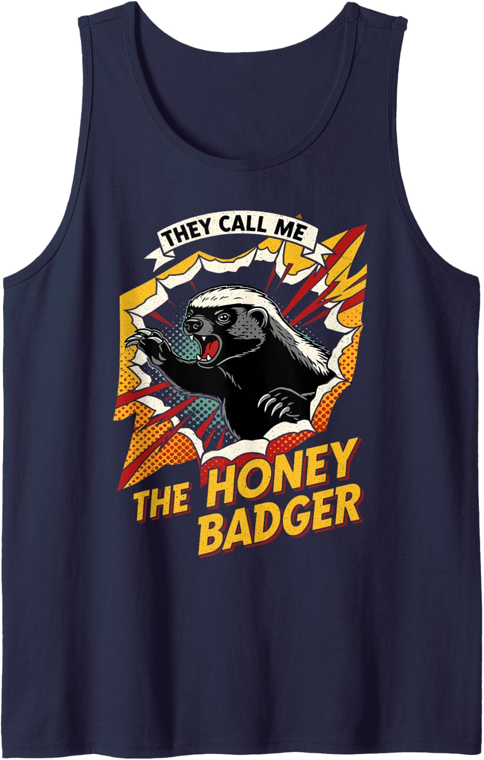 They Call Me The Honey Badger Sleeveless Tank Top - Navy Blue