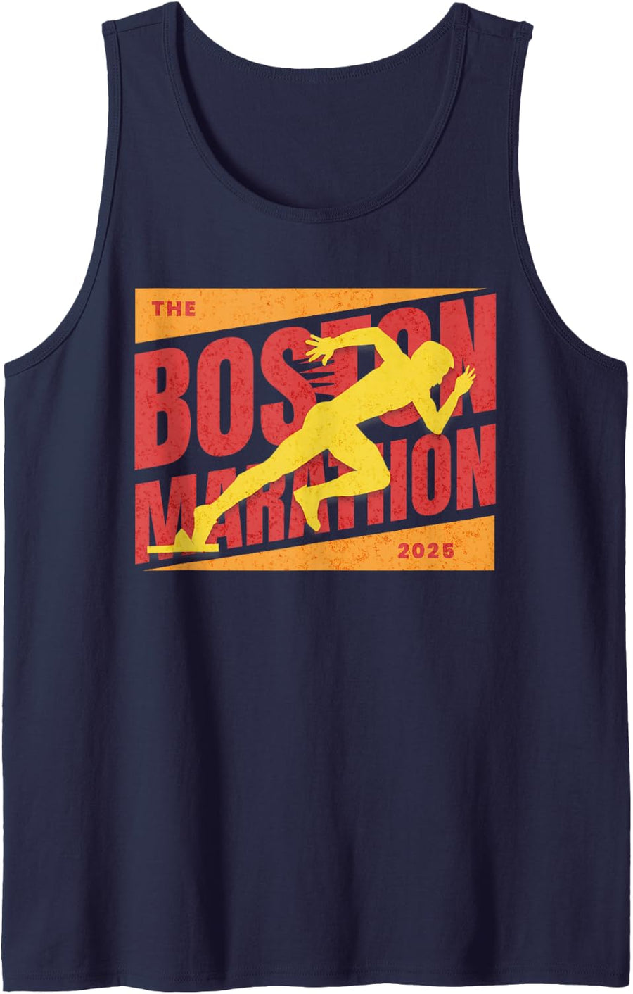 Boston Runners Marathon 2025 and Distance Runnah Sleeveless Tank Top - Navy Blue