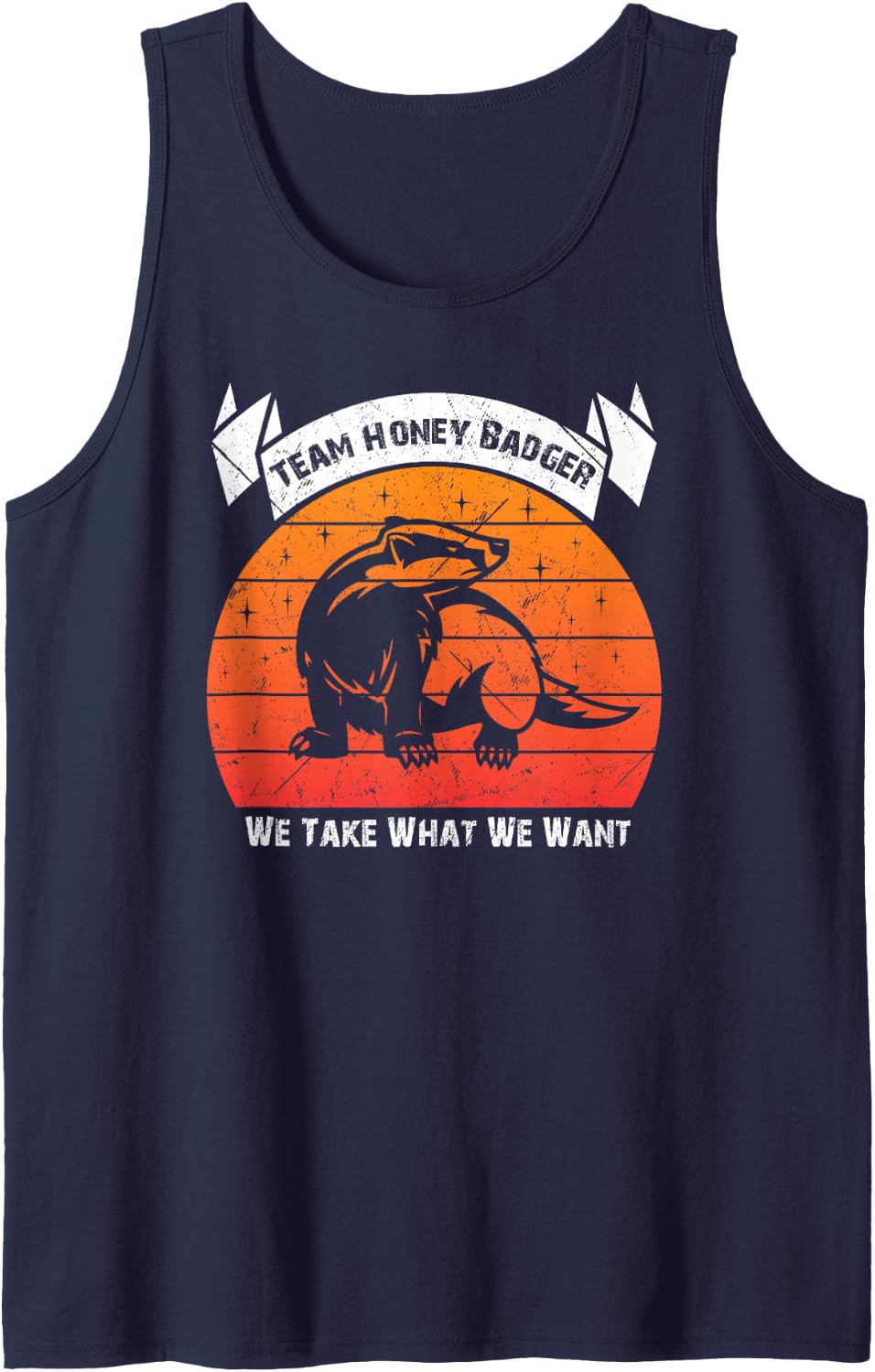 Vintage Honey Badger Team We Take What We Want Tank Top - Navy Blue