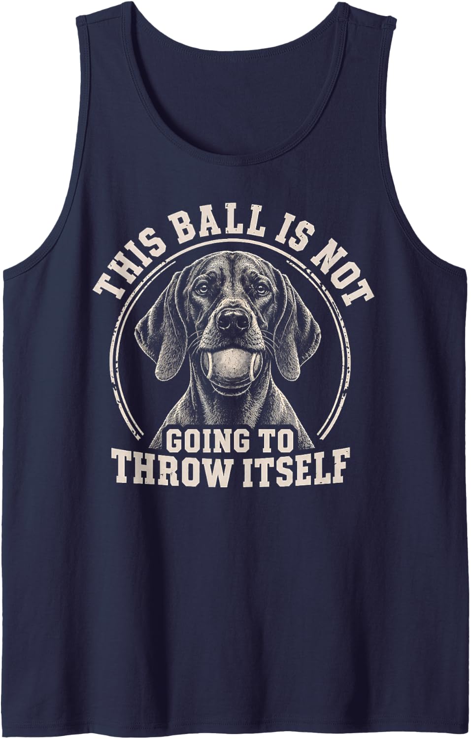Vizsla Ball Sleeveless Tank Top - Navy Blue
