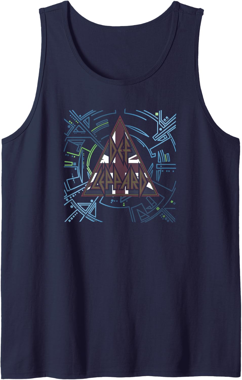 Def Leppard - Union Jack Hysteria Tank Top - Navy Blue