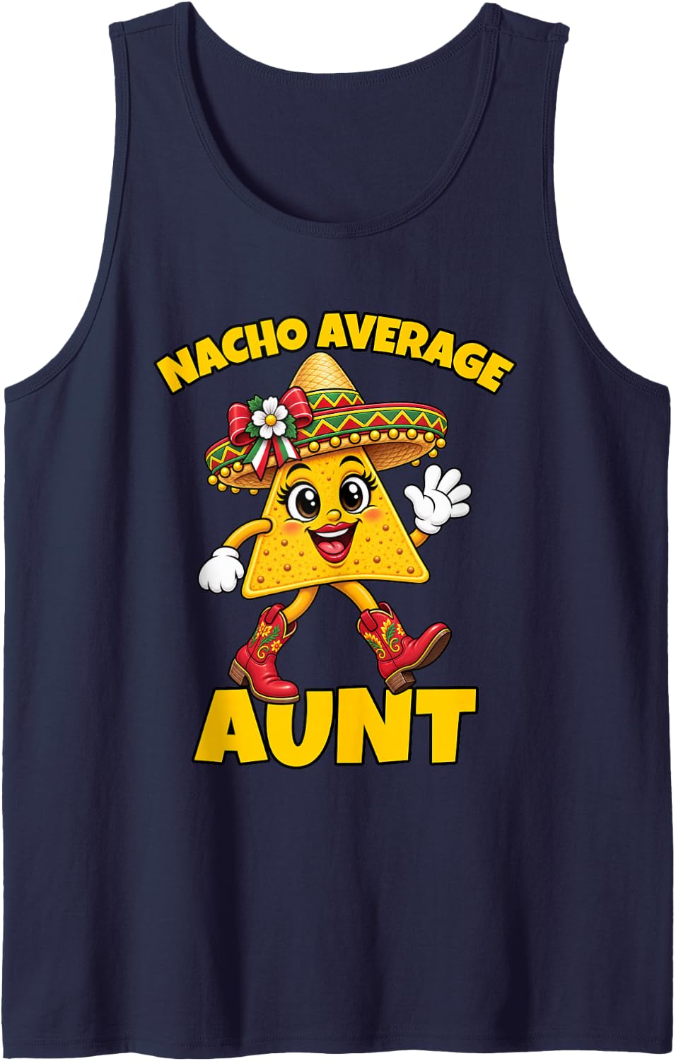 Nacho Average Aunt Funny Mexican Family Cinco De Mayo Tank Top - Navy Blue