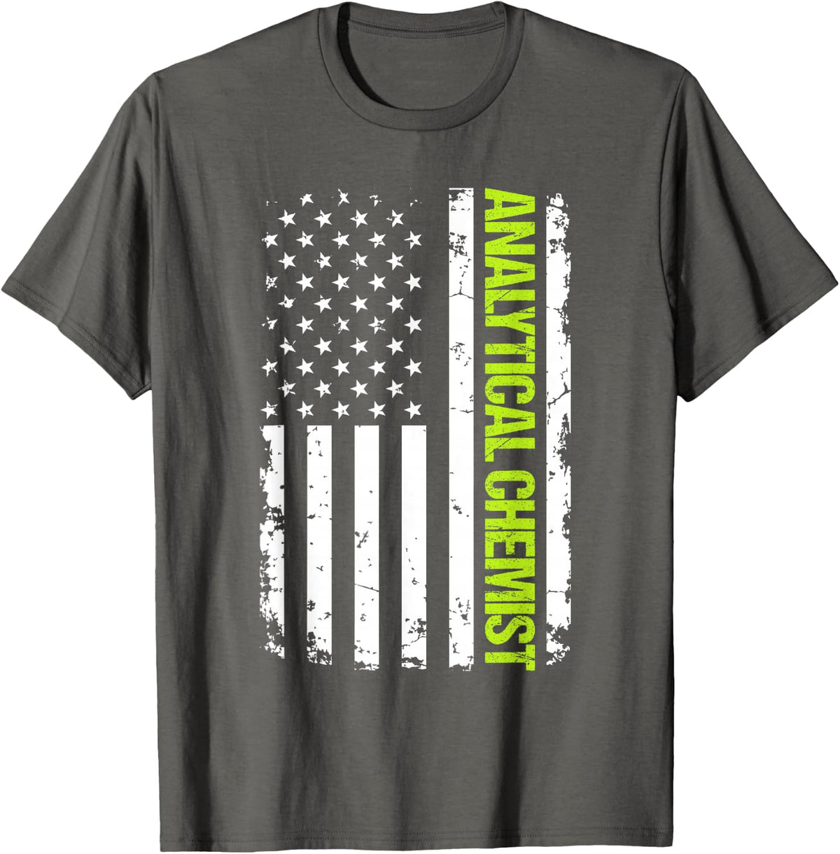 Analytical Chemist USA Flag T-Shirt - Asphalt Grey