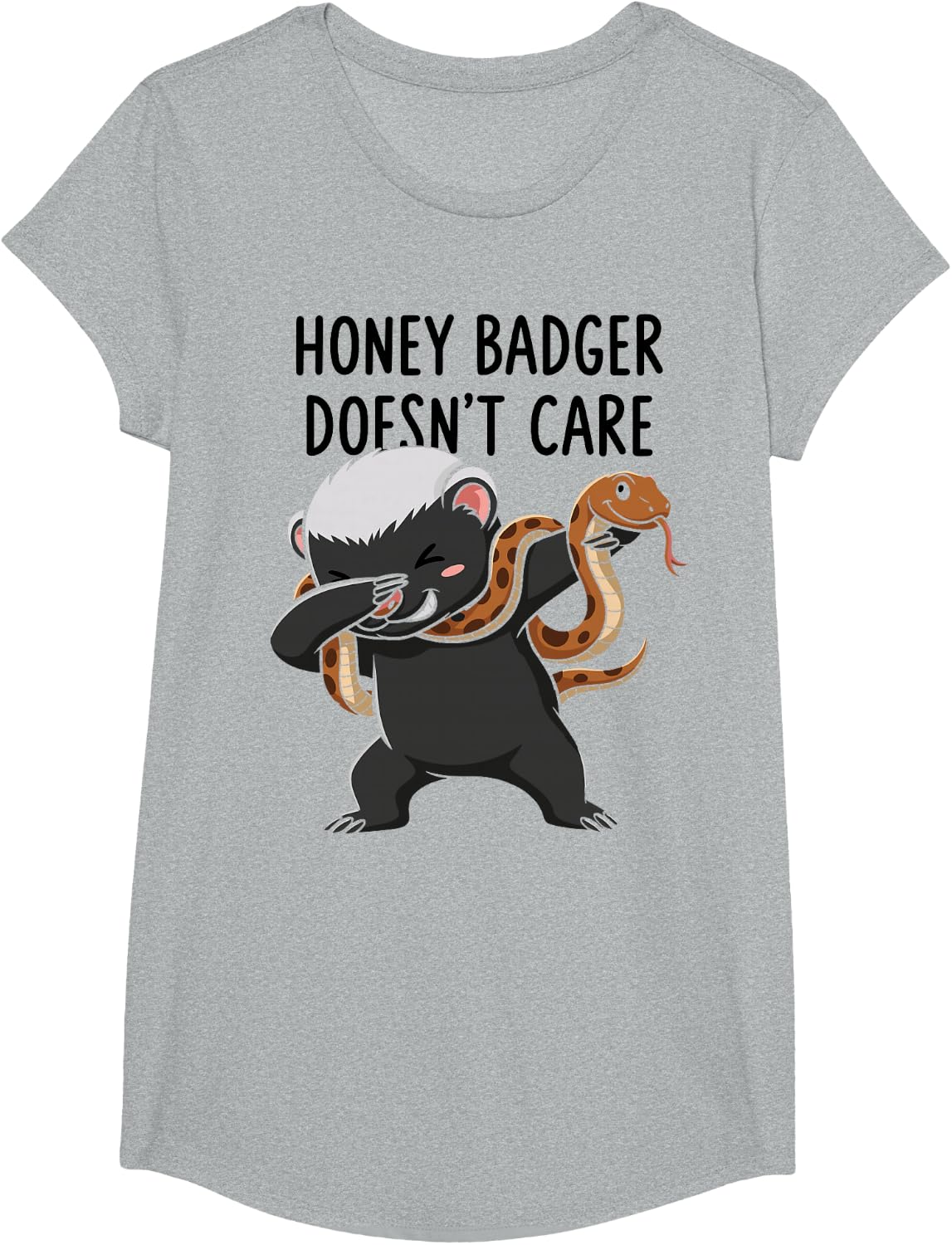 Funny Dabbing Honey Badger Mammal Badgers Lover T-Shirt - Girls Heather Grey