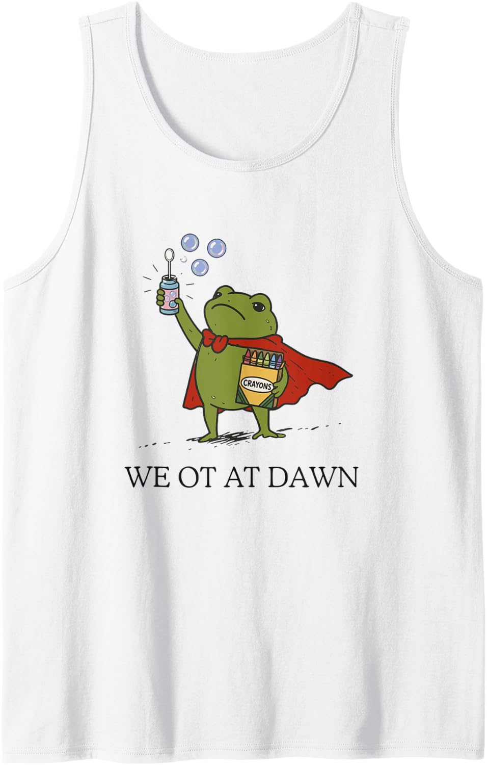 We OT At Dawn Funny Frog Occupational Therapy Back to School Tank Top - White