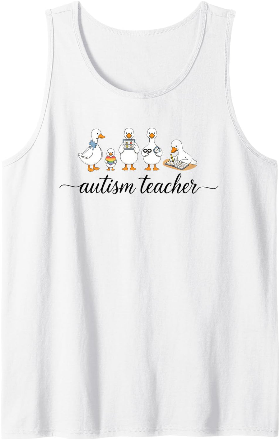 Autism Teacher Sped Neurodiversity Intervention Specialist Sleeveless Tank Top - White