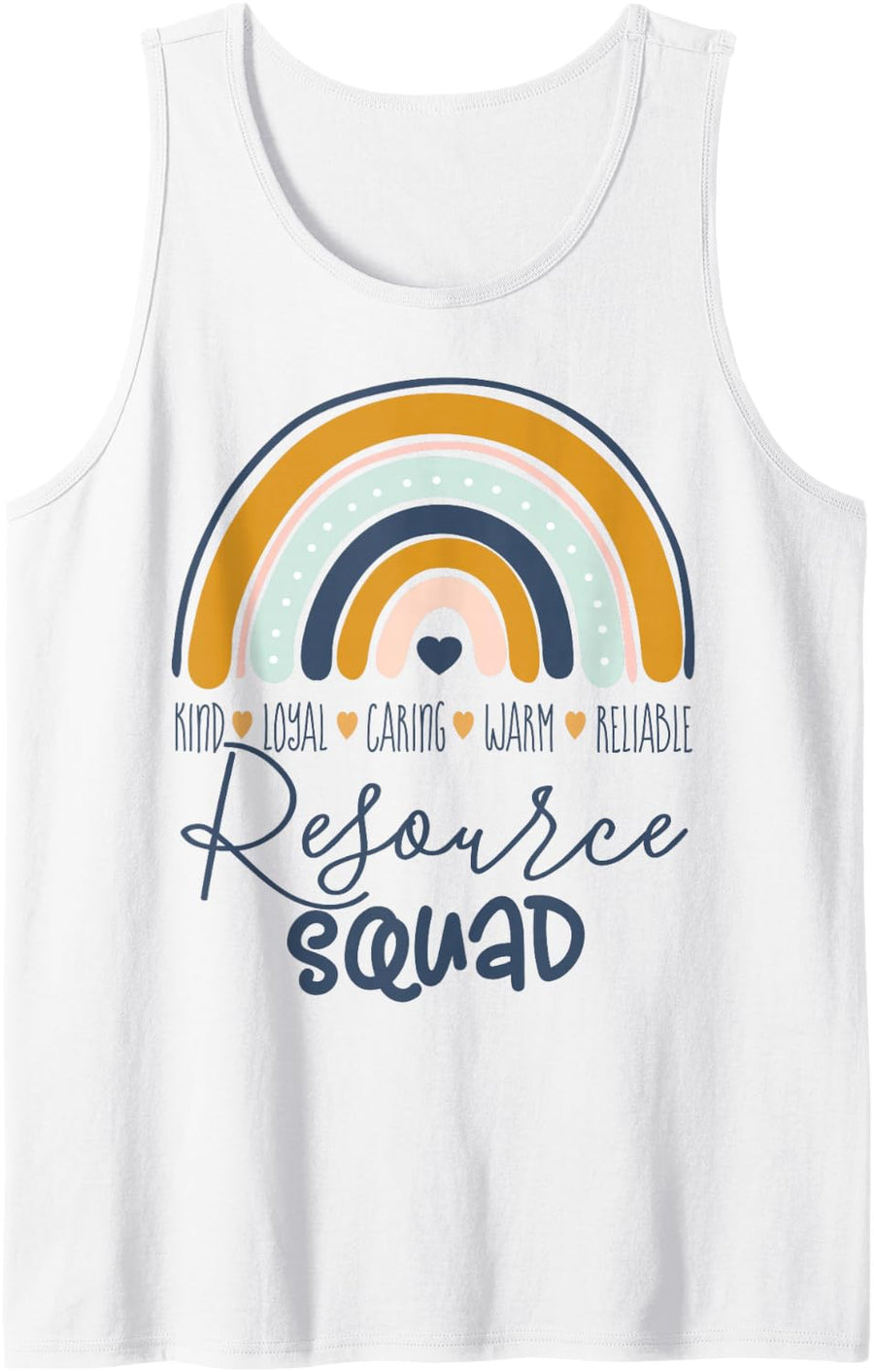 Matching Resource Squad Teacher Love Teach Inspire Team Crew Sleeveless Tank Top - White