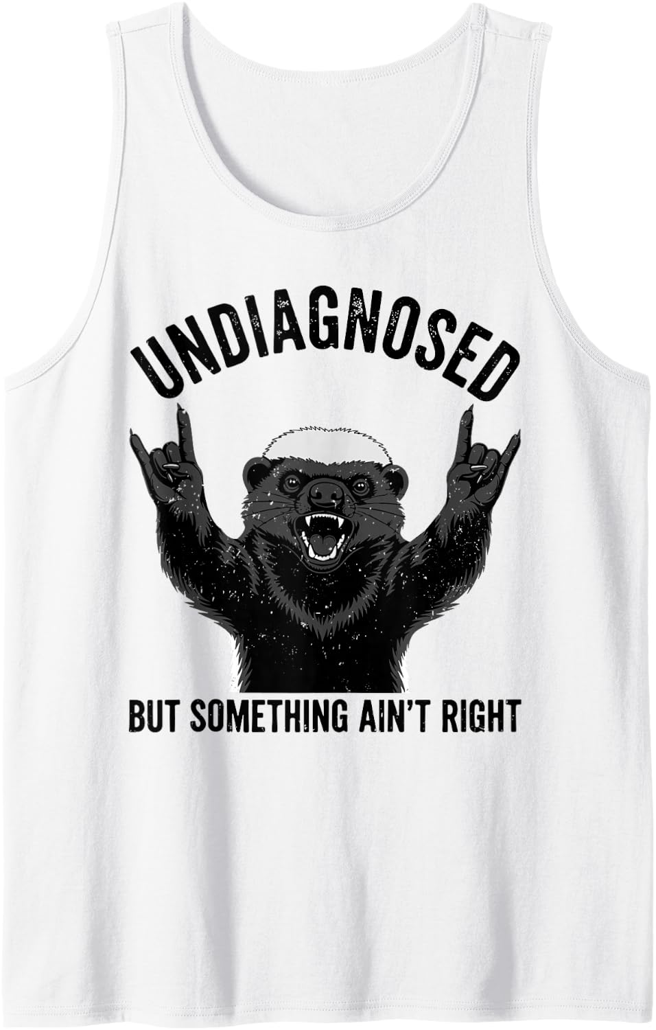 Cool Honey Badger Graphic for Badgers Lover Sleeveless Tank Top - White