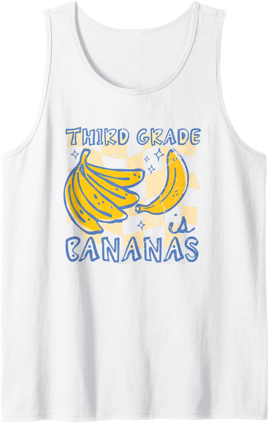 Retro Third Grade is Bananas Back to School Teacher Team Sleeveless Tank Top - White