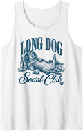 Long Dog Social Club Dachshund Sleeveless Tank Top - White