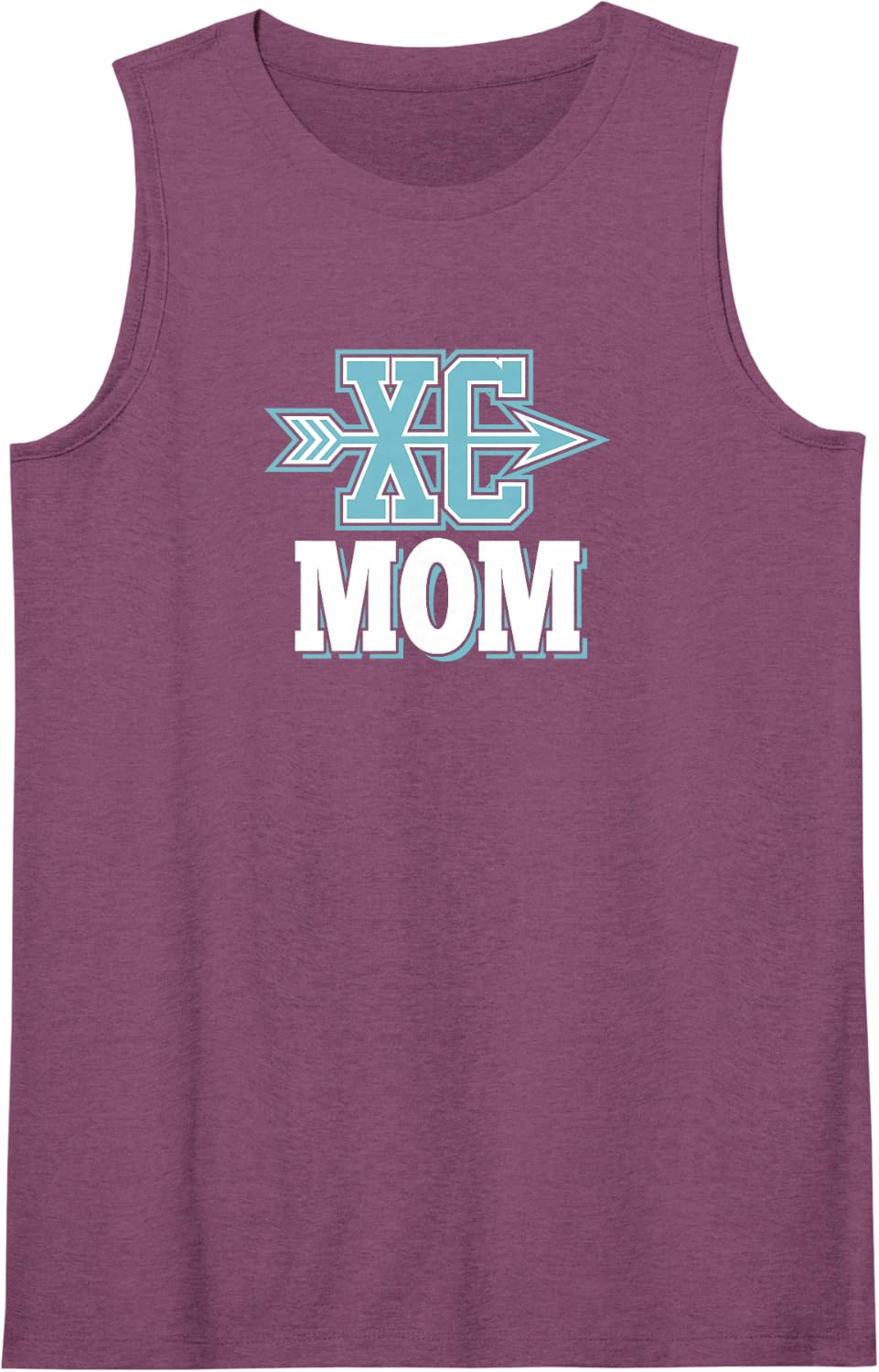 XC Mom Running Arrow College Cross Country Team Sleeveless Tank Top - Purple