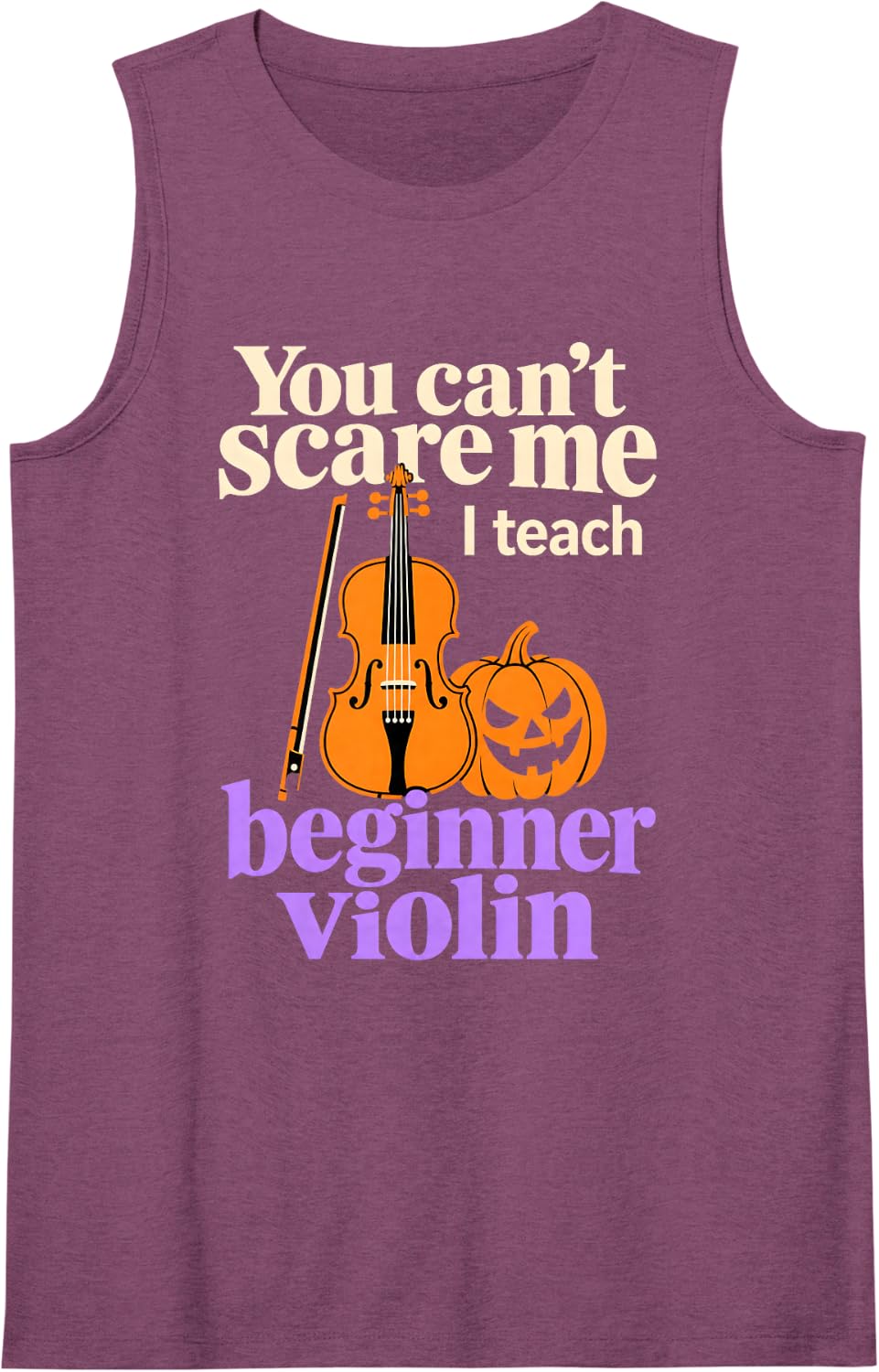 Funny Violin Teacher Halloween Music Instructor Sleeveless Tank Top - Purple