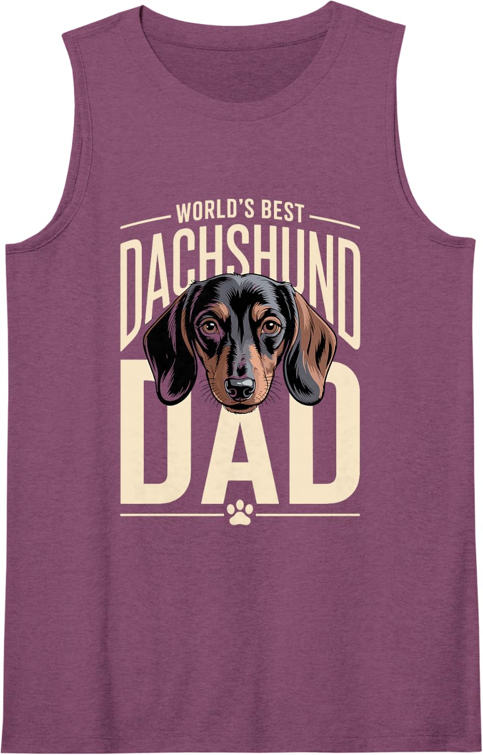World's Best Dachshund Dad Owner Lover Sleeveless Tank Top - Purple