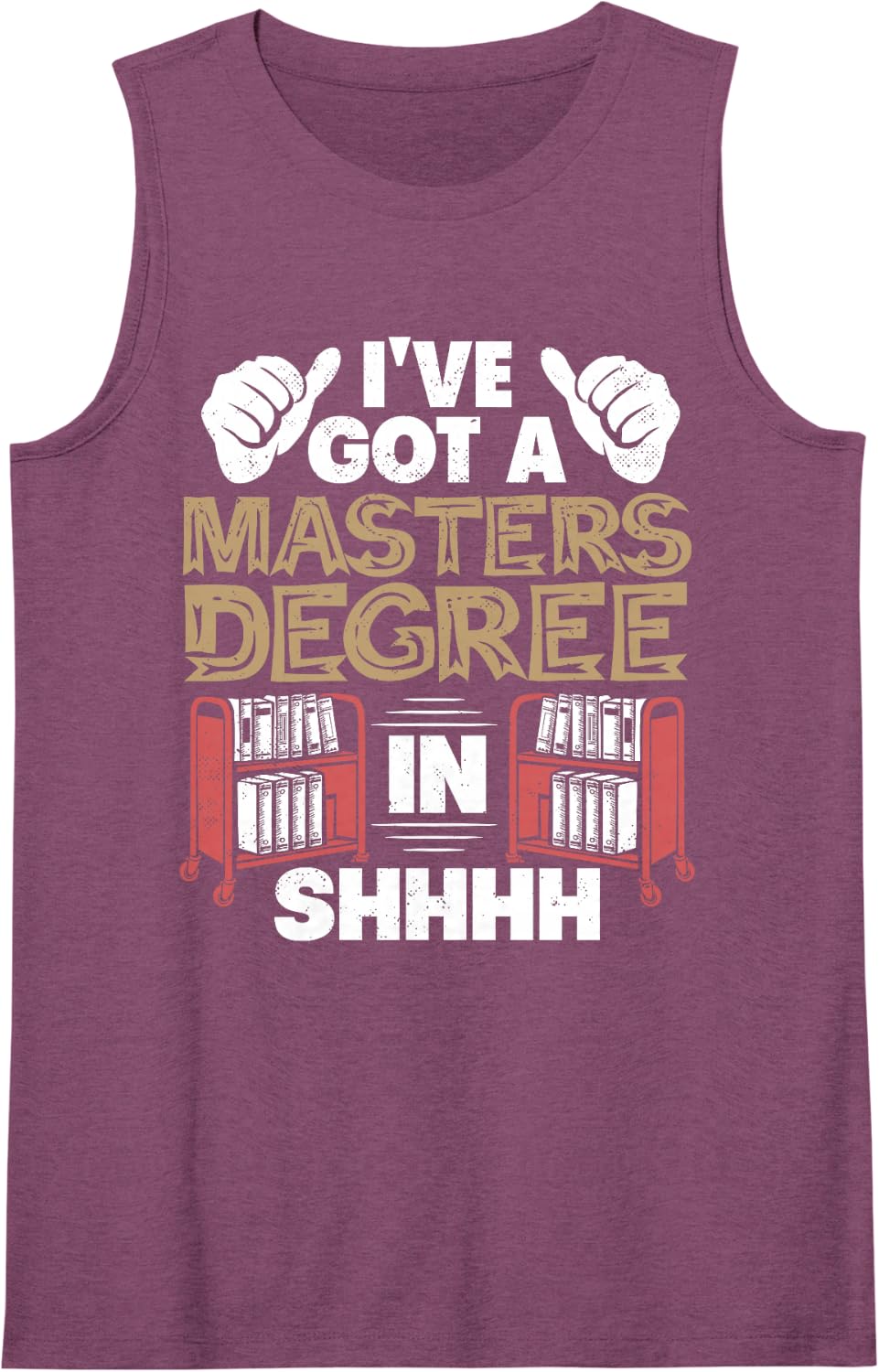 Library Assistant Masters in Shhhh Library Staff Worker Tank Top - Purple
