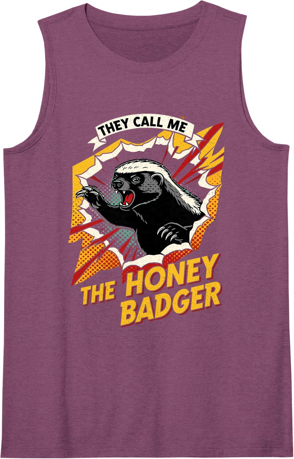 They Call Me The Honey Badger Sleeveless Tank Top - Purple