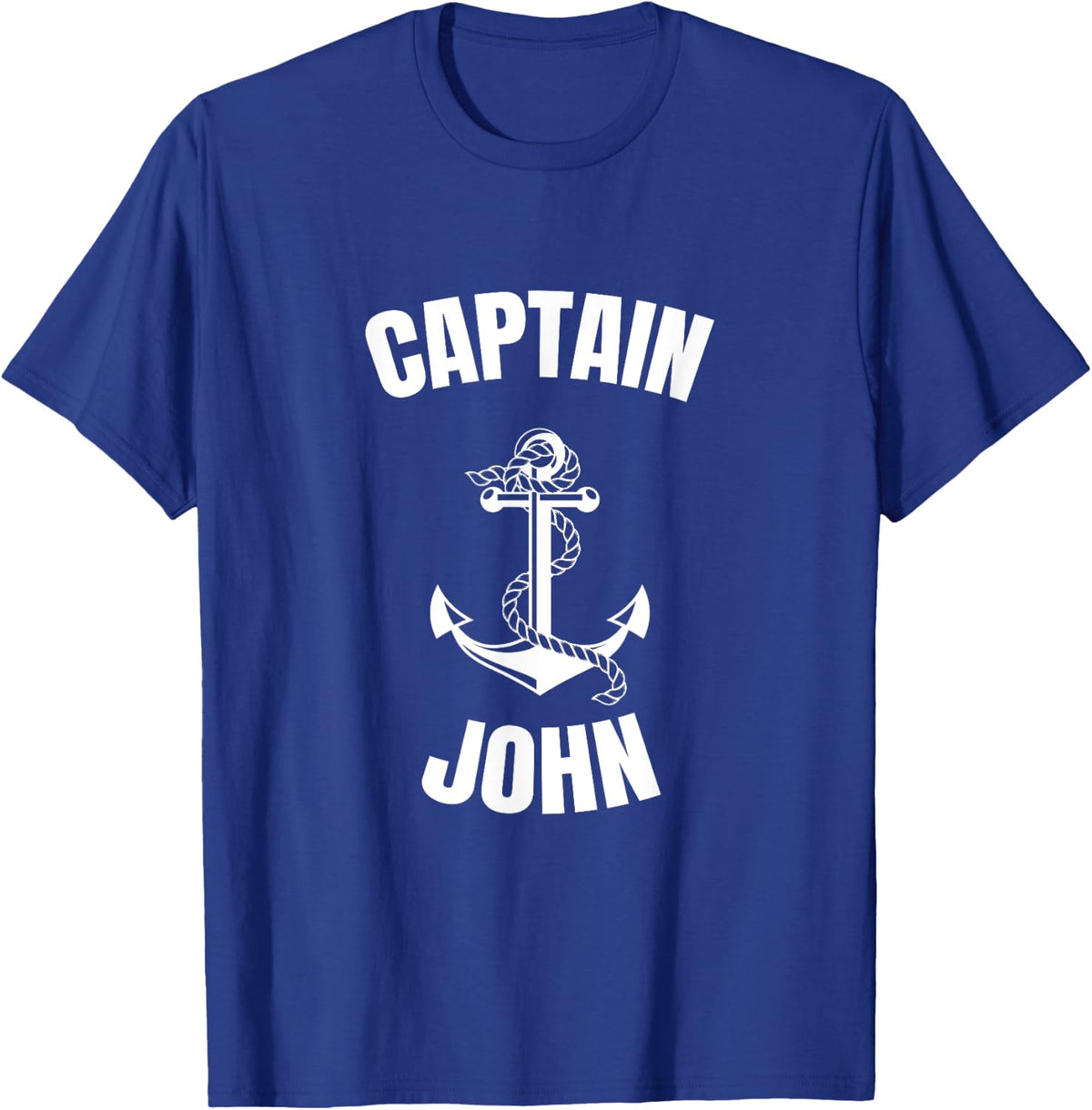 Captain John T-Shirt Personalized Boat Captain Shirt - Royal Blue
