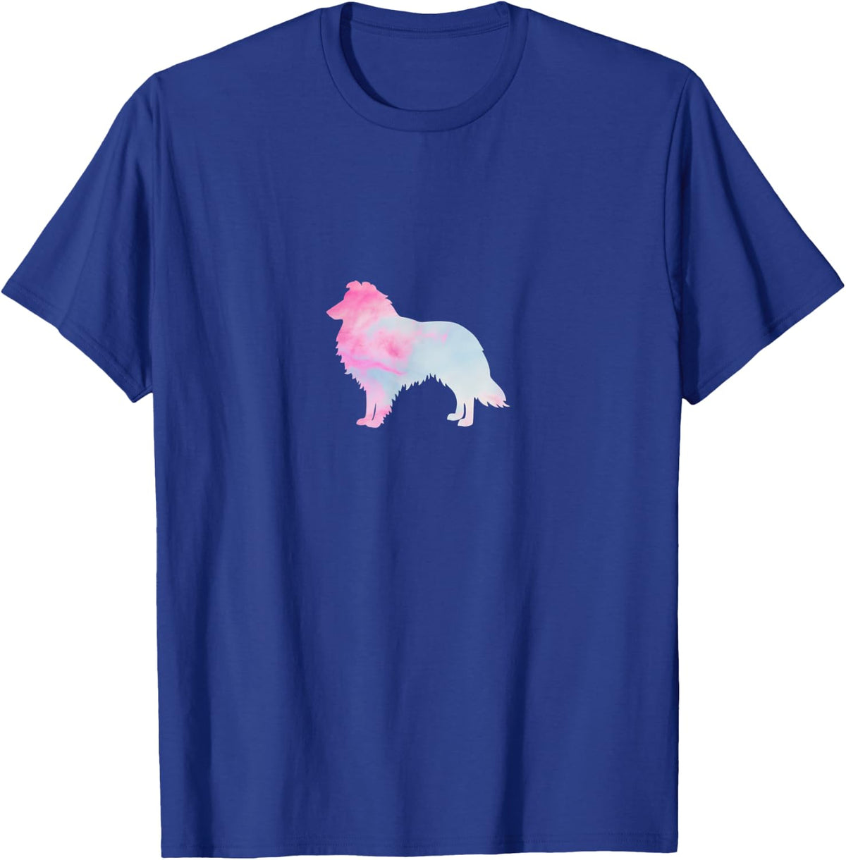 Sheltie Dog Colorful Cloud Graphic Shetland Sheepdog T-Shirt - Royal Blue