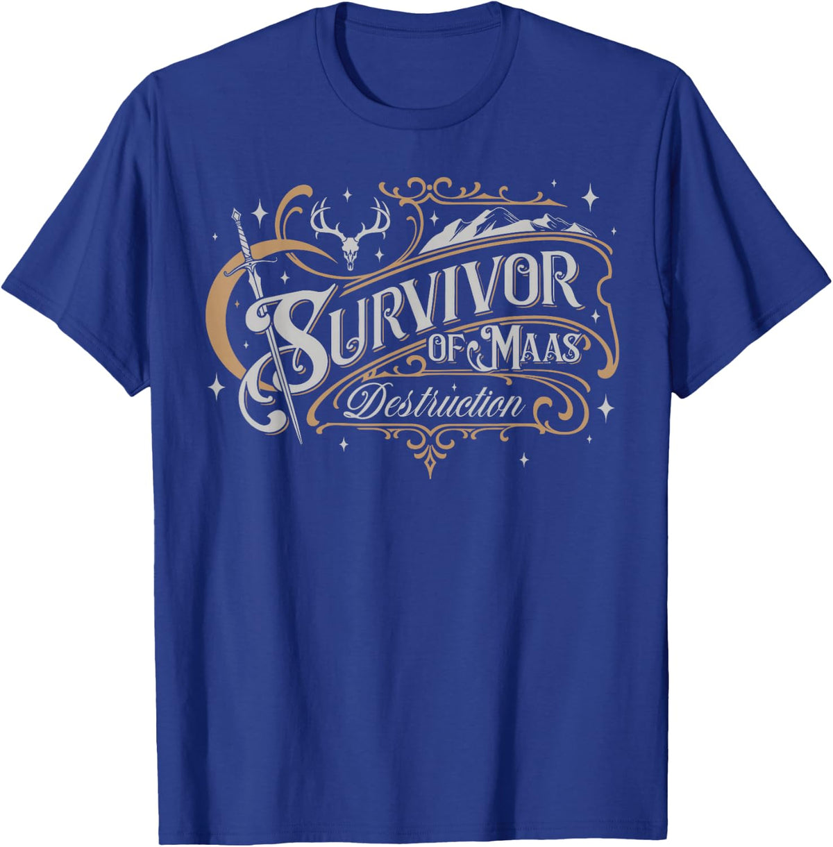 (Two Sided) Bookish Fantasy Reader Literature Book Librarian T-Shirt - Royal Blue