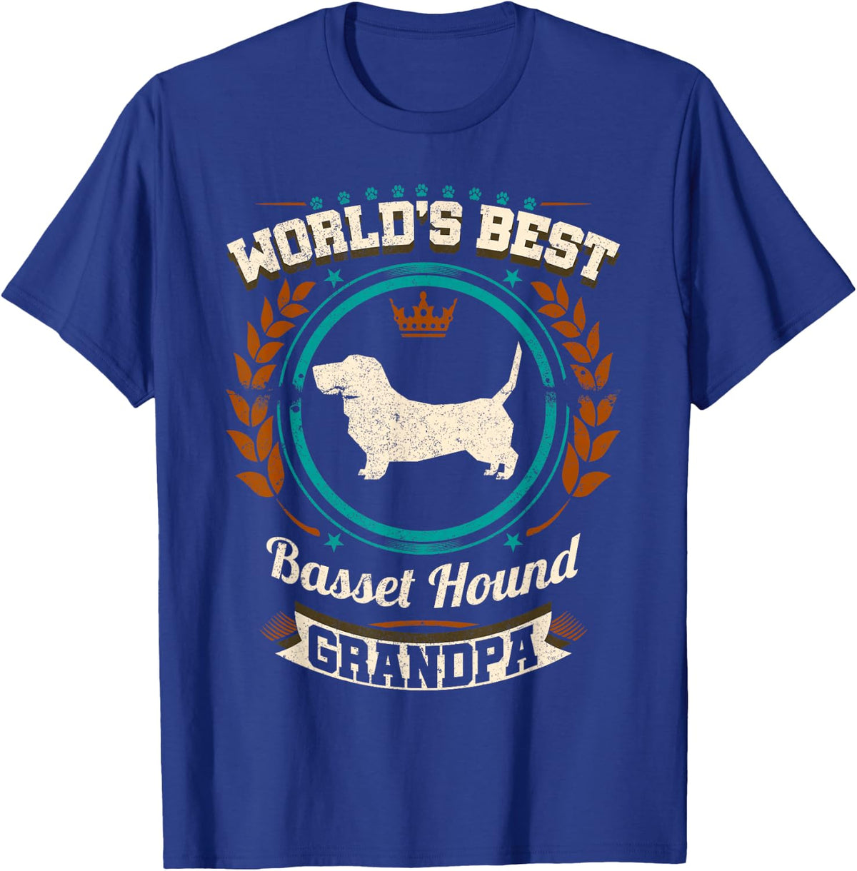 World's Best Basset Hound Grandpa Granddog T-Shirt T-Shirt - Royal Blue