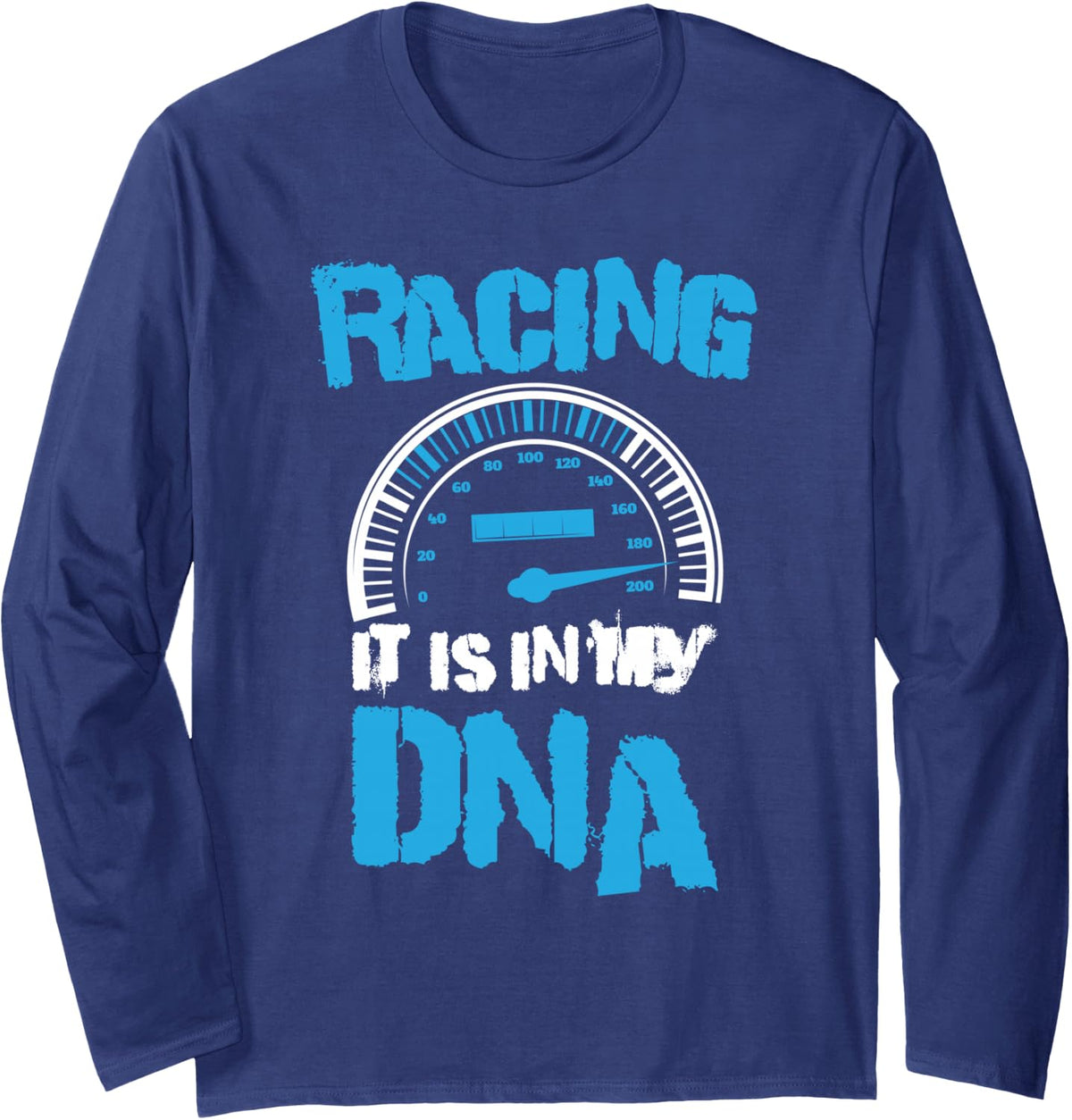 Racing It is in My Then Racing Long Sleeve T-Shirt - Adult Unisex Navy Blue