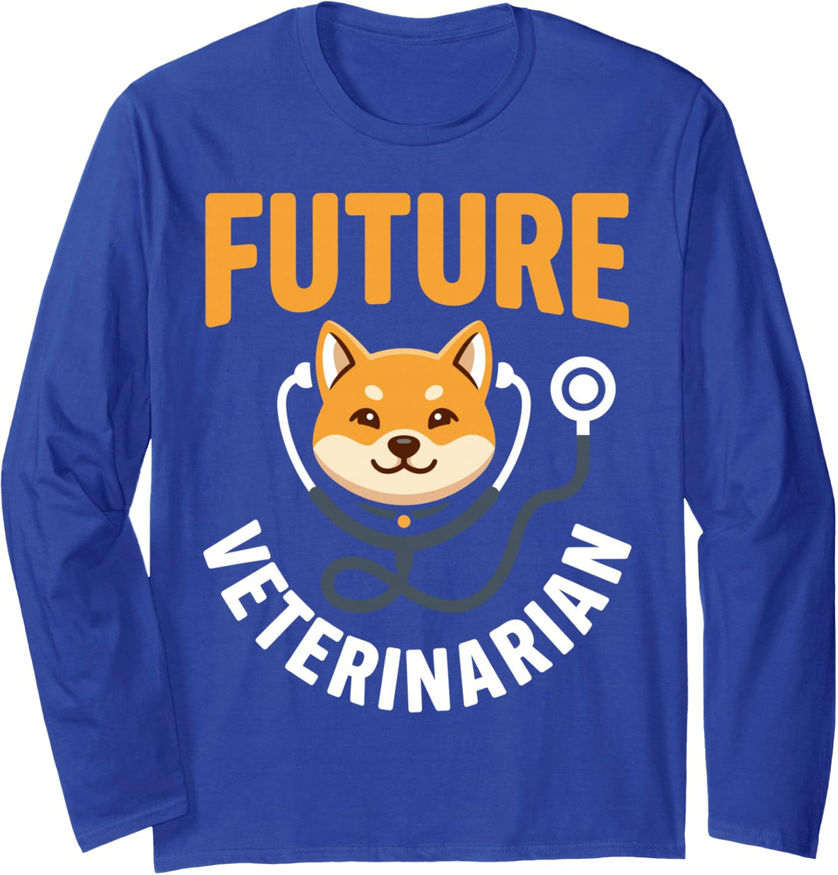 Future Veterinarian Shiba Inu Dog Vet Student Graduation Long Sleeve T-Shirt - Adult Unisex Royal Blue